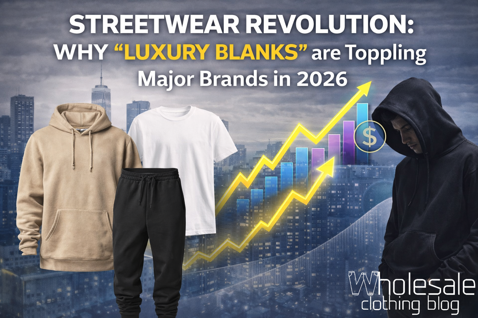 Luxury blank streetwear hoodies, tees, and joggers showing growth as brands shift in 2026