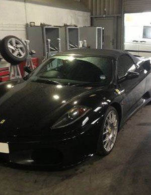 Shiny, newly valeted black car