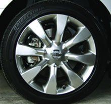 Shiny alloy wheel