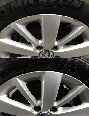 alloy wheels before and after repairs