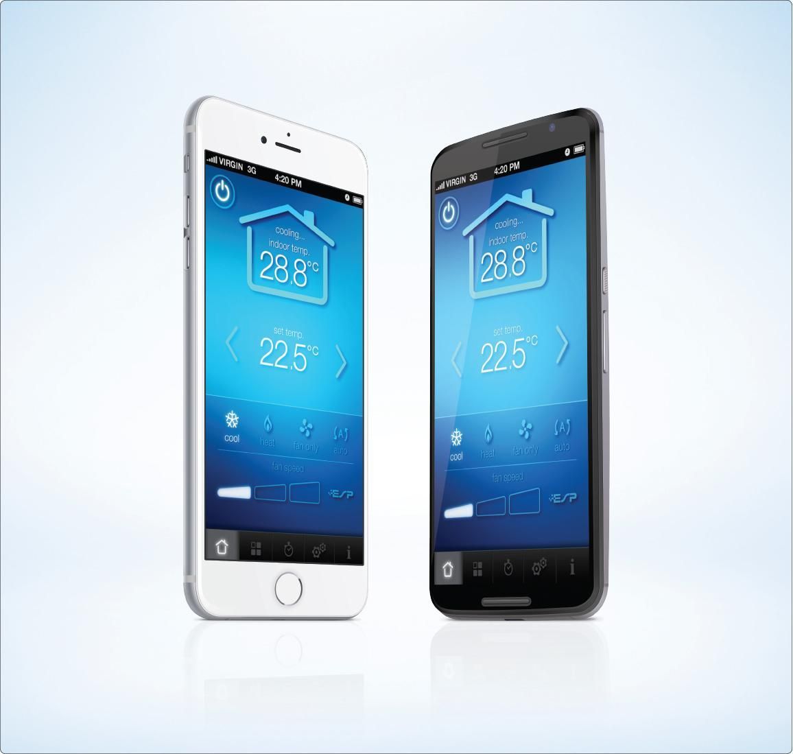 Two Smart Phones Are Sitting Next to Each Other on a White Surface — AJM's Air Conditioning Centre in Lismore, NSW