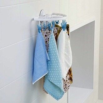 日本aisen半圓吸盤式10夾曬衣架 L-LK481