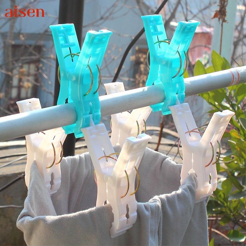 日本aisen強力竹竿曬衣夾6入3件免運組 L-LK311