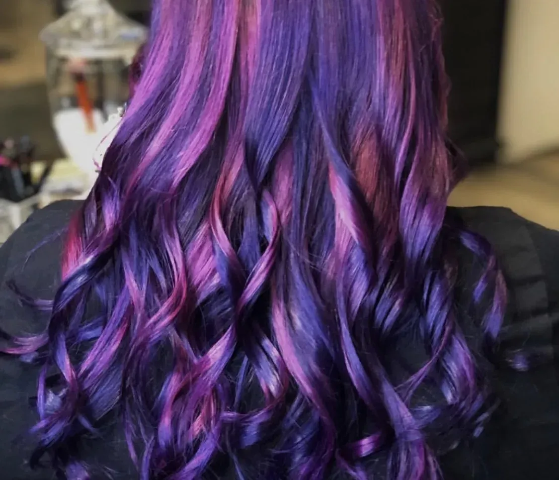 Woman with Purple Hair — Oceanside, NY — Colori Bella Hair Studio