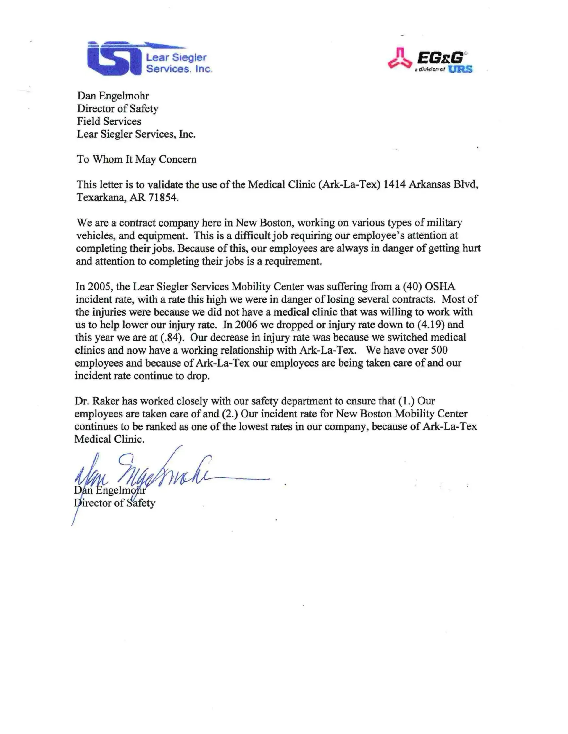 A letter with a signature on it is on a white background.