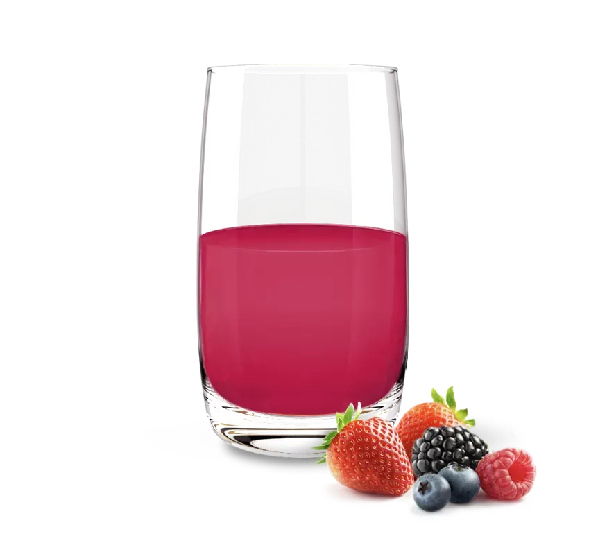 Envase de mezcla para bebida Herbalife Nutrition de color blanco con vaso de líquido rojo; 380 g.