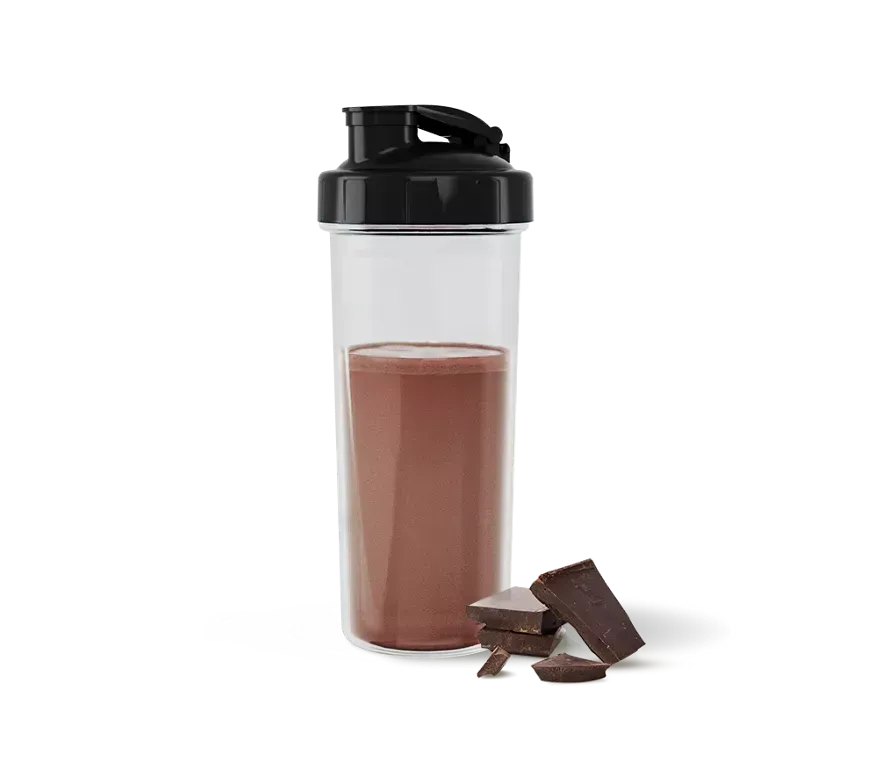 Envase de proteína en polvo Herbalife 24 Rebuild Strength de color negro con detalles en verde y dorado.