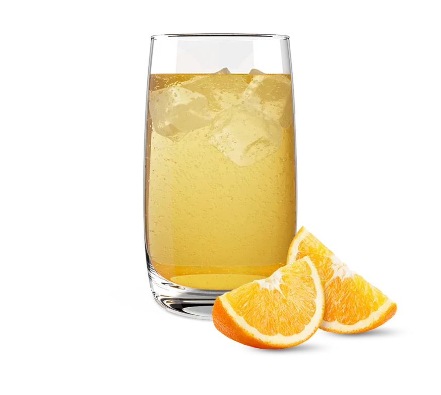 Caja de mezcla de bebida energética Herbalife LiftOff en color amarillo anaranjado con detalles y logotipo en verde.