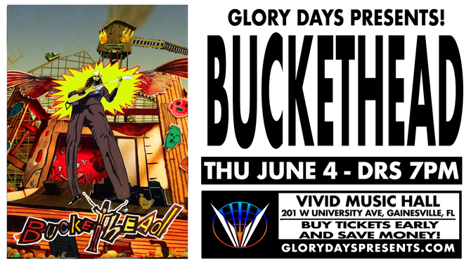 virtuoso guitarist and multi-instrumentalist BUCKETHEAD is live in Gainesville this June!