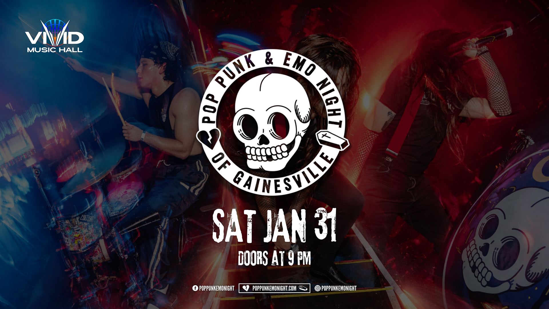 Pop, PUNK & EMO NIGHT RETURNS IN 2026 with a dance party for the rest of us!
SATURDAY Jan. 31, 2026
Doors 9pm
18+