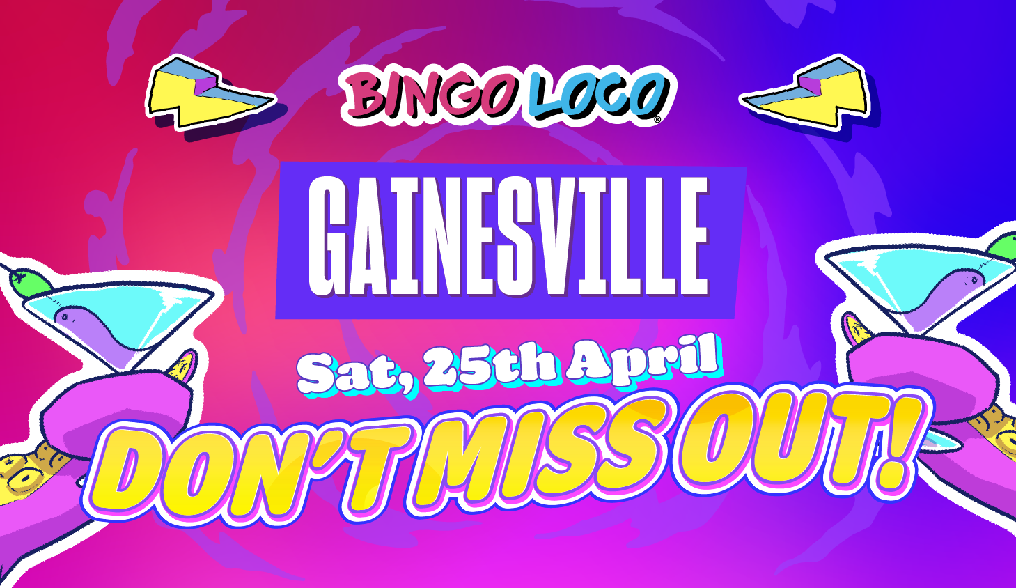 the craziest biggest party in the world is back in Gainesville this April with prizes, music, and more!
sat apr. 25, 2026
Doors 5pm
18+