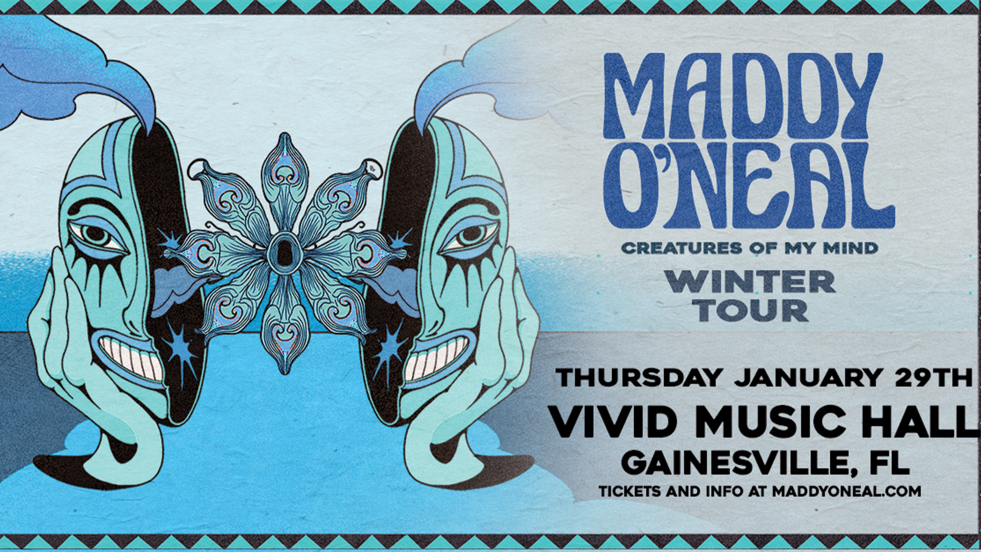 maddy o'neal and the creatures of my mind winter tour hit gainesville this january!
thursday jan. 29, 2026
Doors 9pm
18+