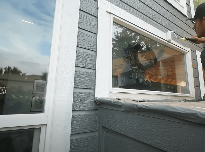 Exterior trim and siding paint detail