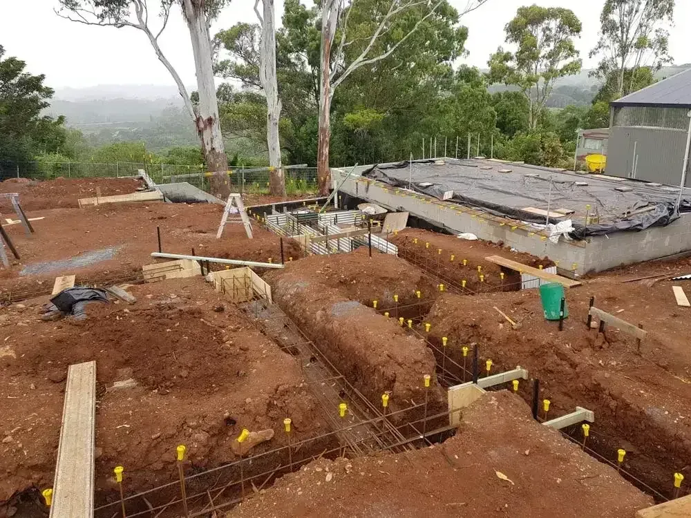 Construction Site With Trenches Dug for Foundations — All Around Concreting in Wollongbar, NSW