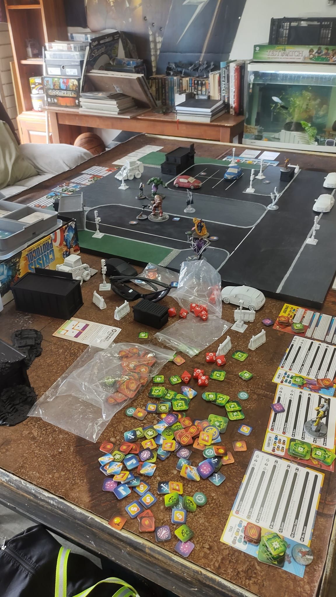 Game Table With Toy Cars, Road Tiles, and Figurines — Grim Gaming & Hobbies in Bundaberg Central, QLD