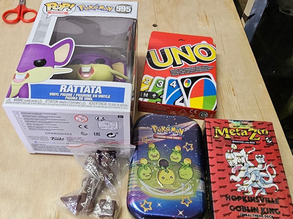 A Funko Pop Ratatta Figure, UNO Cards — Grim Gaming & Hobbies in Bundaberg Central, QLD