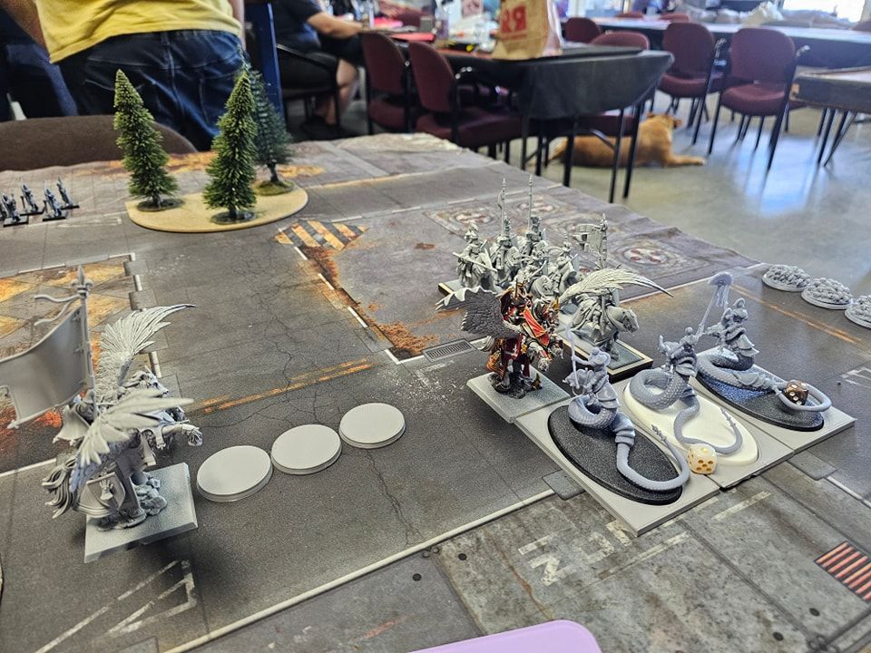 Miniature Figures on a Game Board, Including Trees — Grim Gaming & Hobbies in Bundaberg Central, QLD