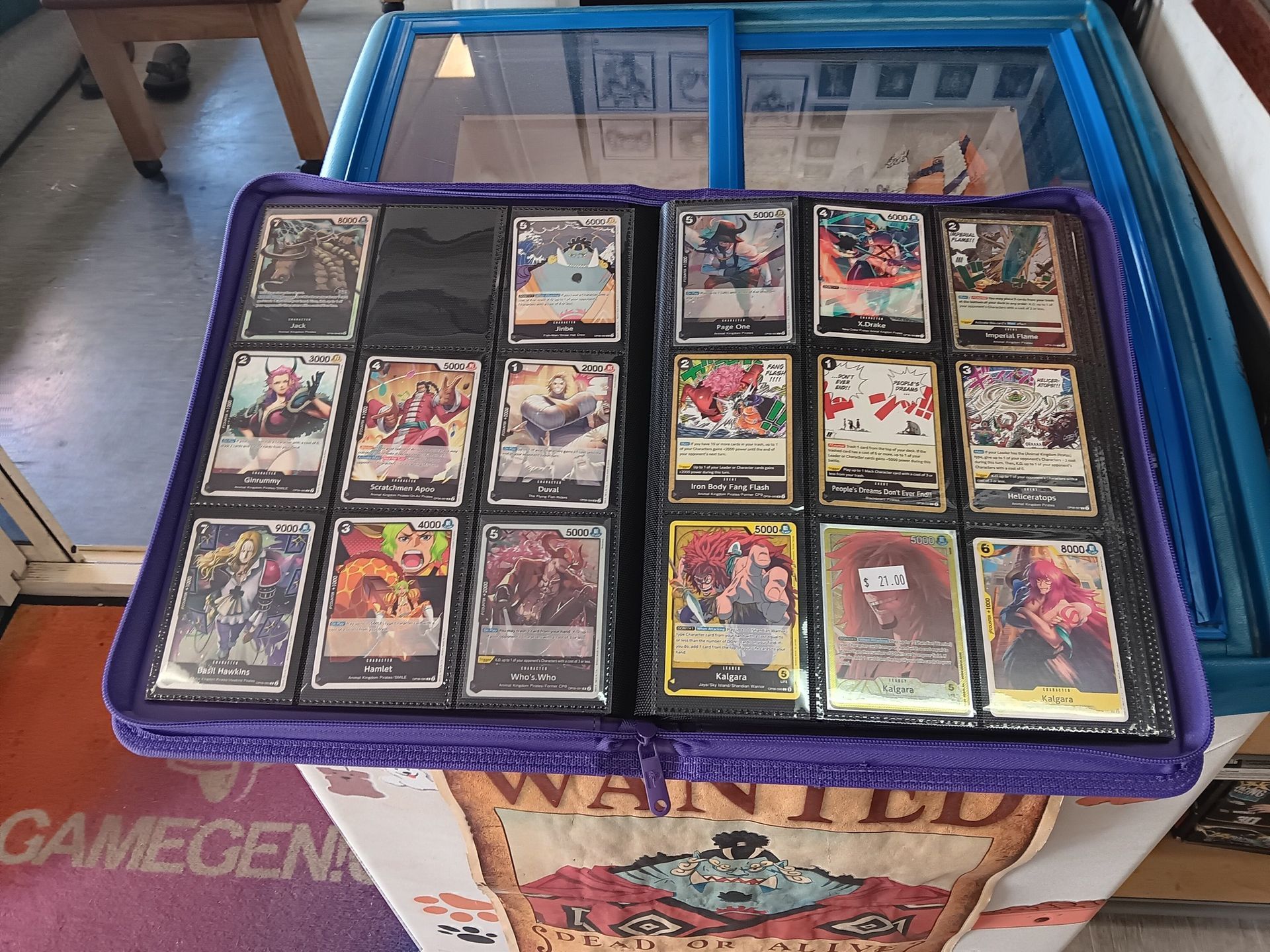 Purple Card Binder Open, Displaying Trading Cards — Grim Gaming & Hobbies in Bundaberg Central, QLD