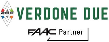 The logo for verdone due is a faac partner