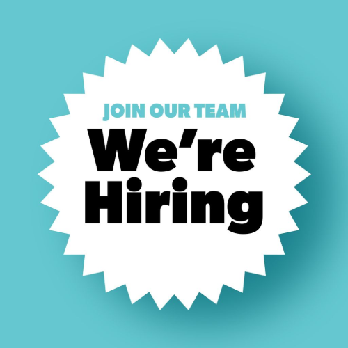 A teal graphic with a white starburst shape containing the text