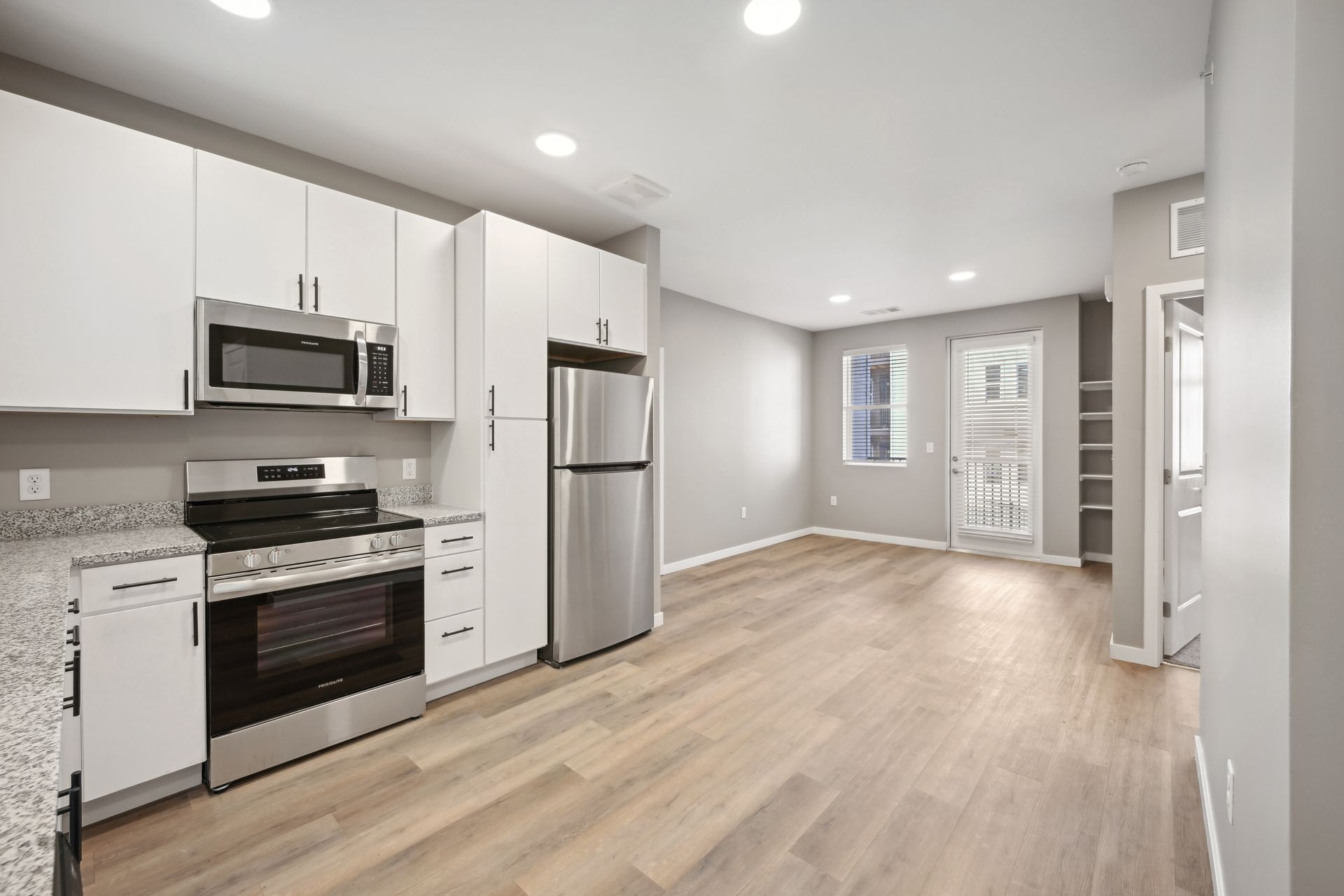 Modern kitchen with white counter