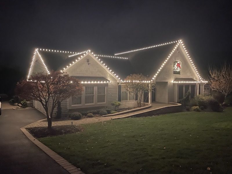 holiday lighting around the home and the roof