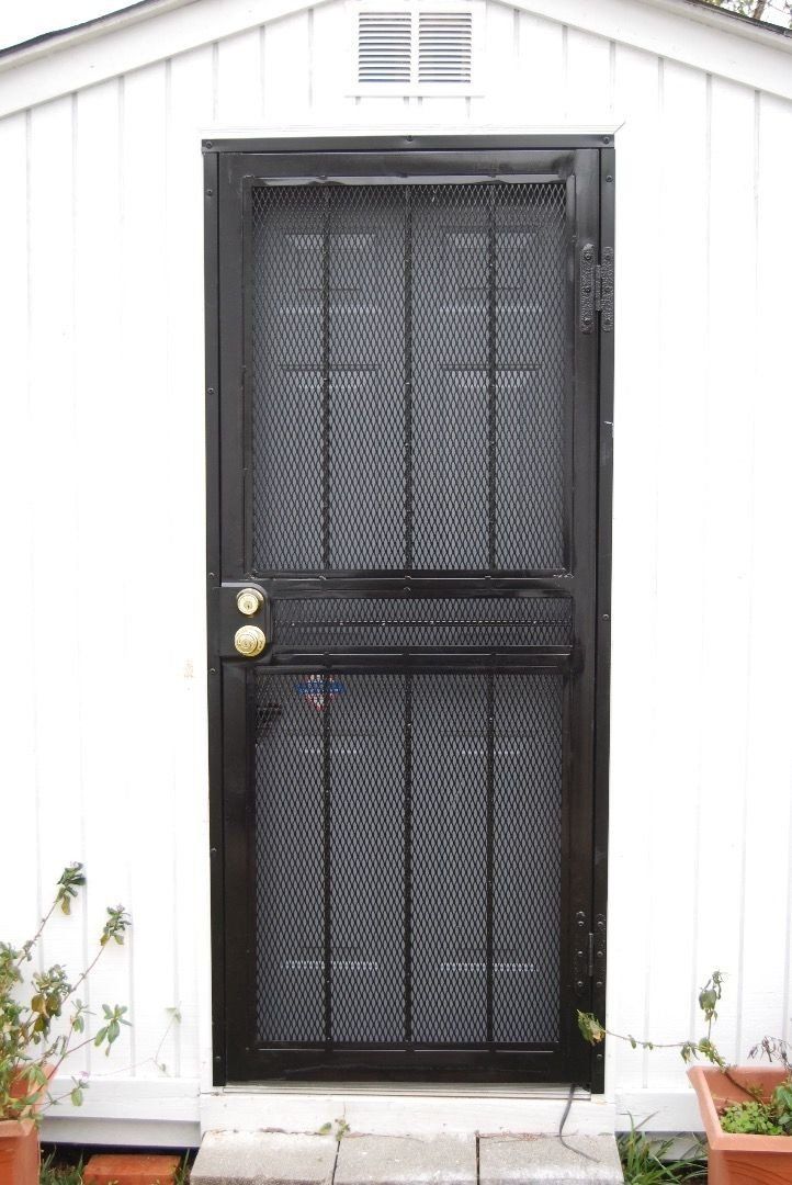 black security door
