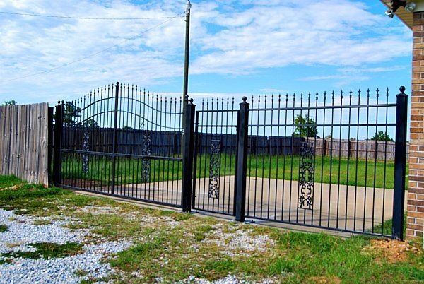 security gate with fence