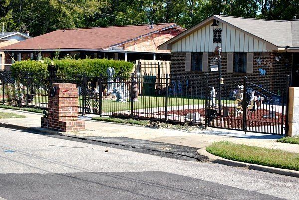 security gate with fence
