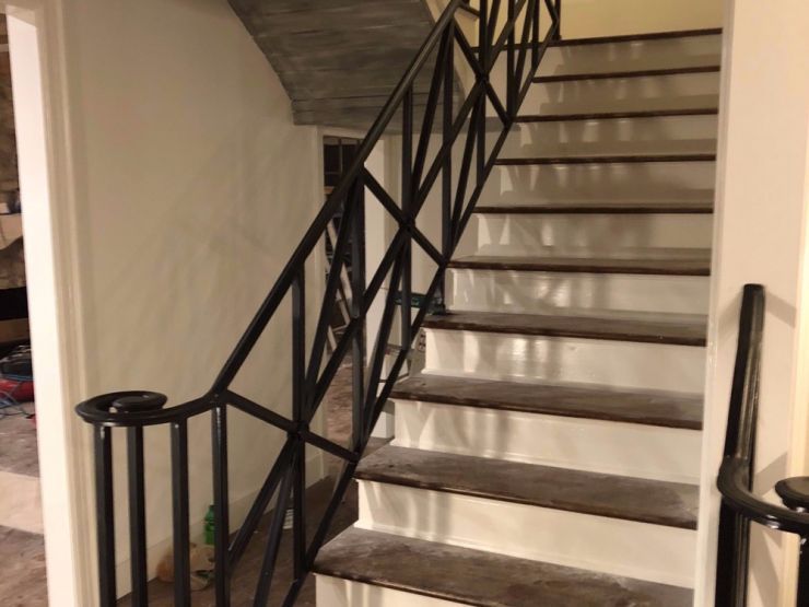stair railing installed