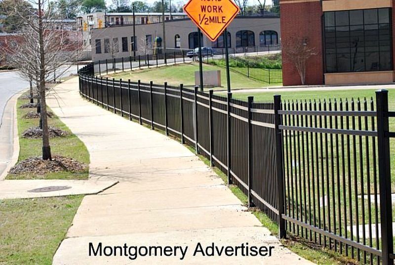 railing along sidewalk