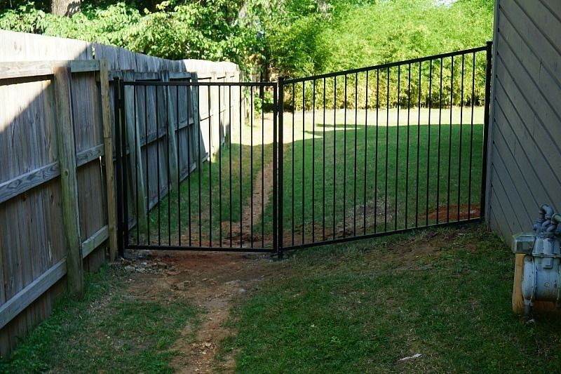 security gate with fence
