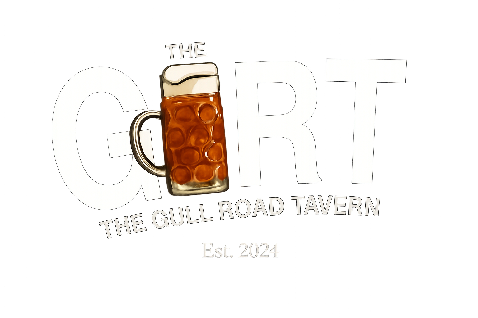 Logo for The Cart, a tavern, featuring a beer stein and text.