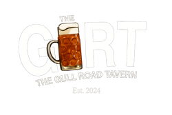 Logo for The Cart, a tavern, featuring a beer stein and text.