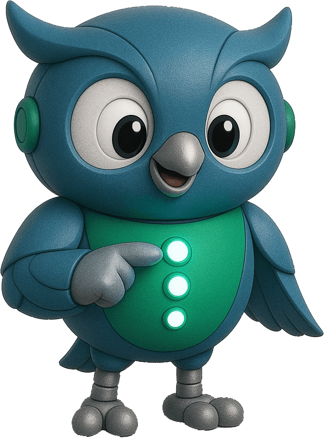 Hello from Hootie, Byte-Bright's mascot!