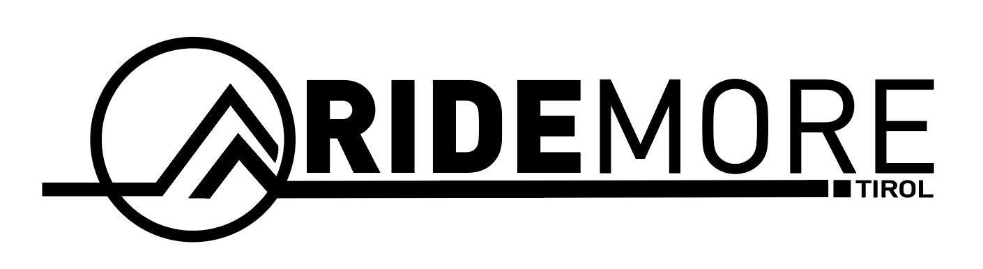 A black and white logo for ridemore tirol