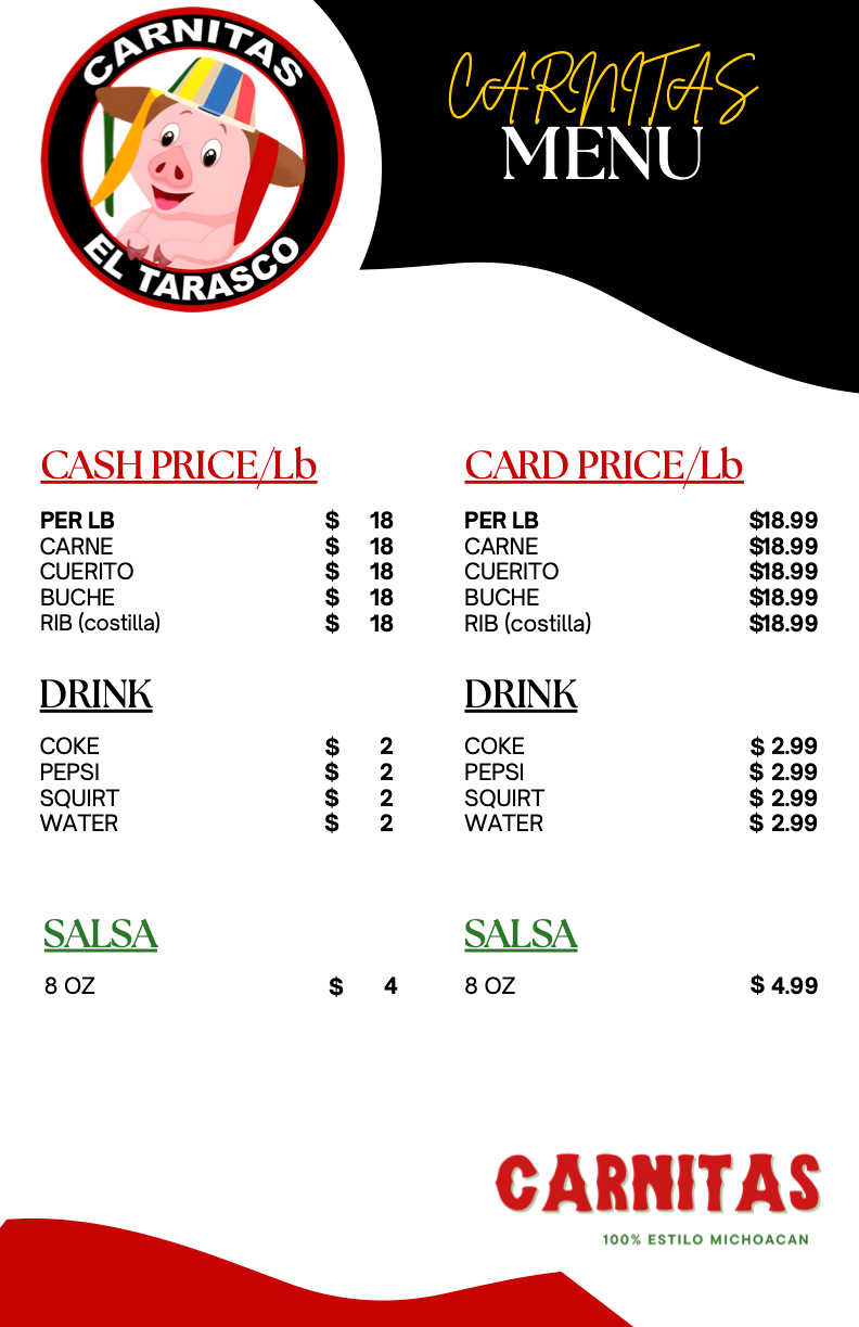 Image of our menu
