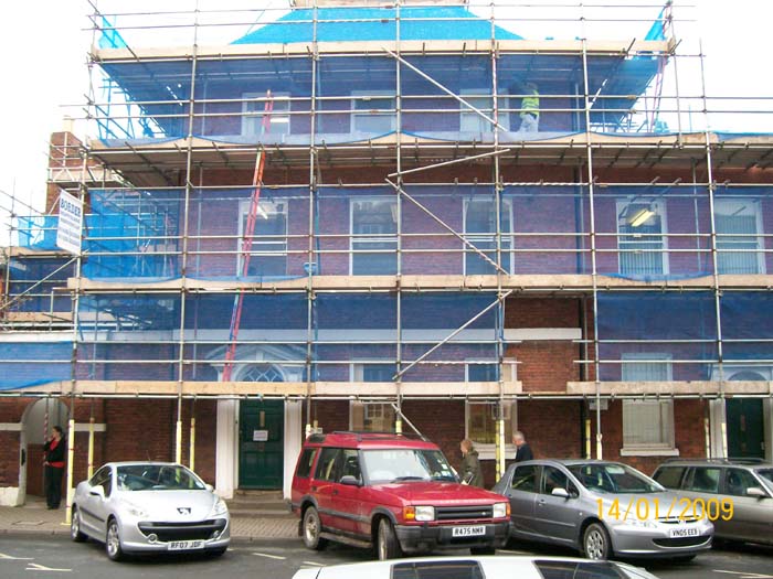 commercial building scaffold