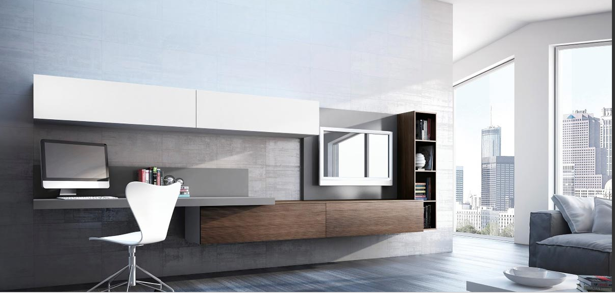 zona living con arredi moderni