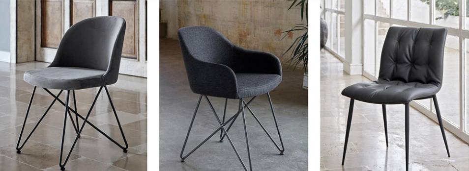 sedia nera con cucino e braccioli