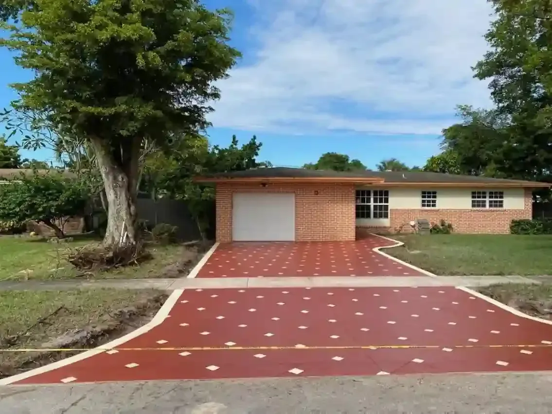 Stamped concrete driveway desing service in frisco