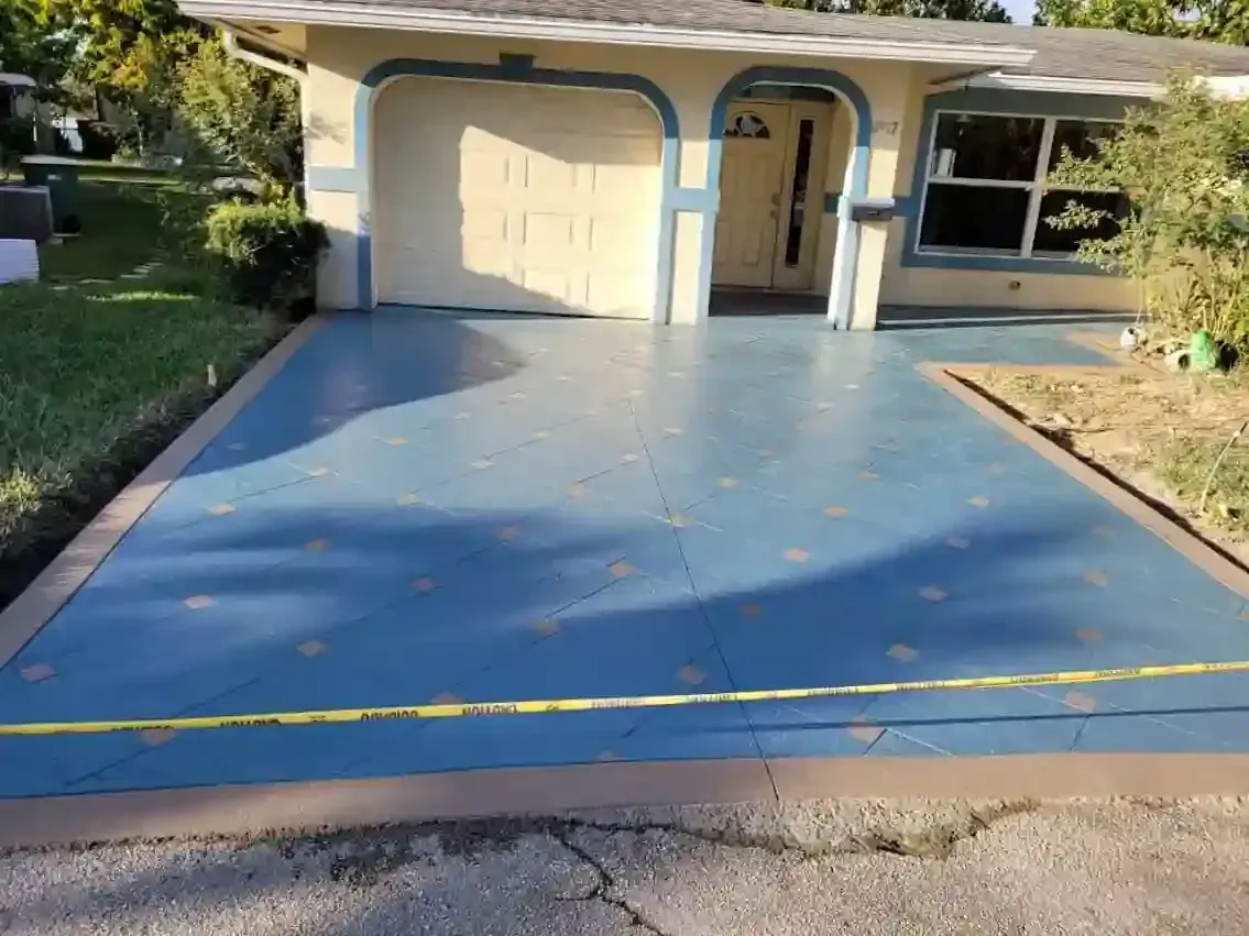 Stamped concrete repair and maintenance