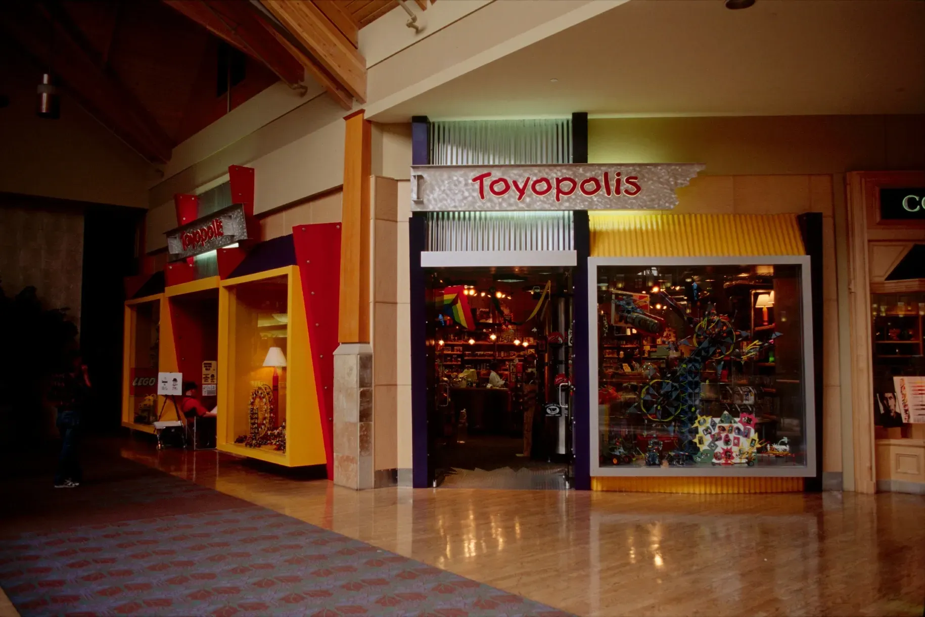 A toy store called toyopolis in a mall