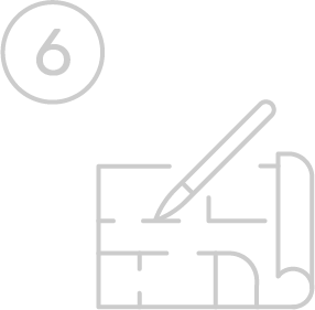 A line drawing of a pen writing on a piece of paper.