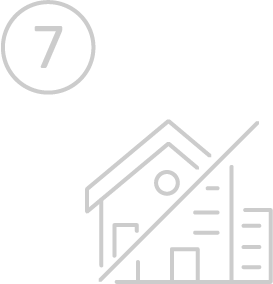 A line drawing of a house with a number 7 next to it.