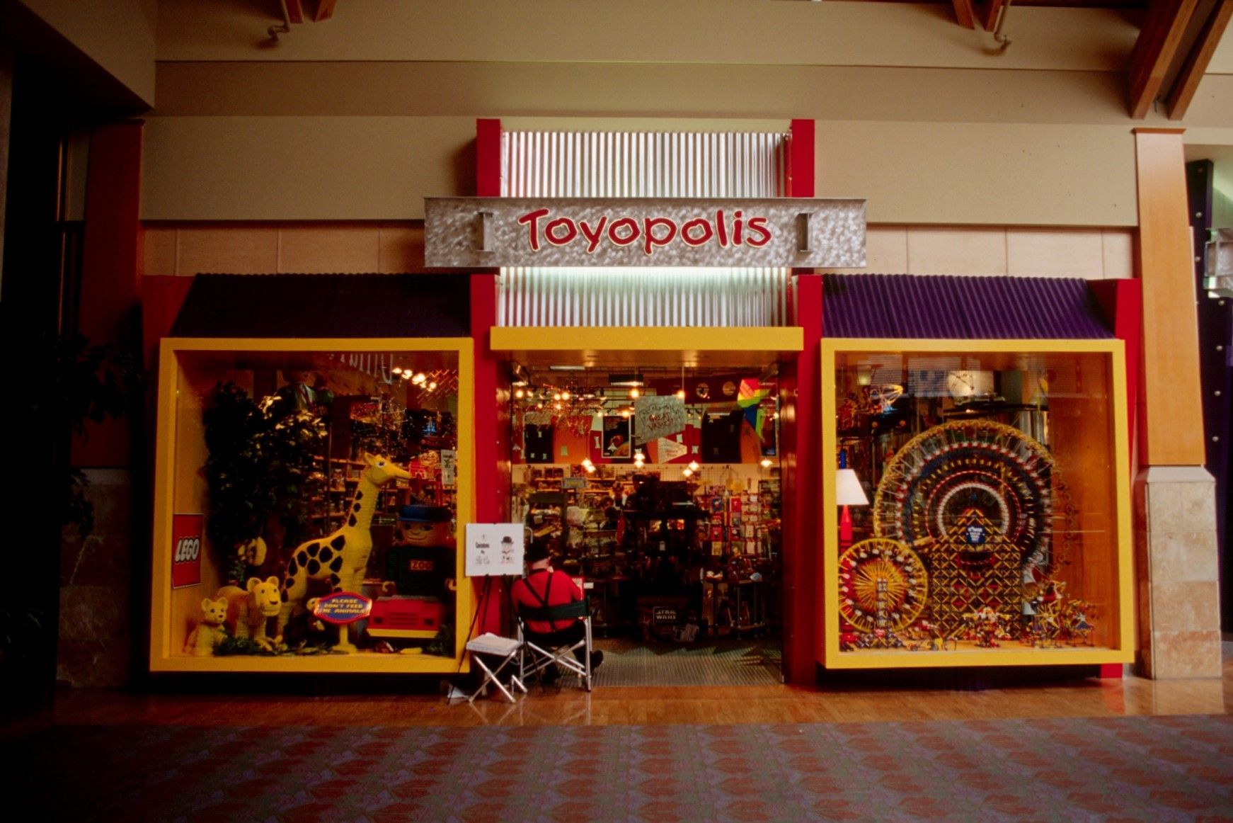 A toy store called toyopolis in a mall