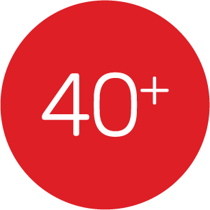 A red circle with the number 40 on it