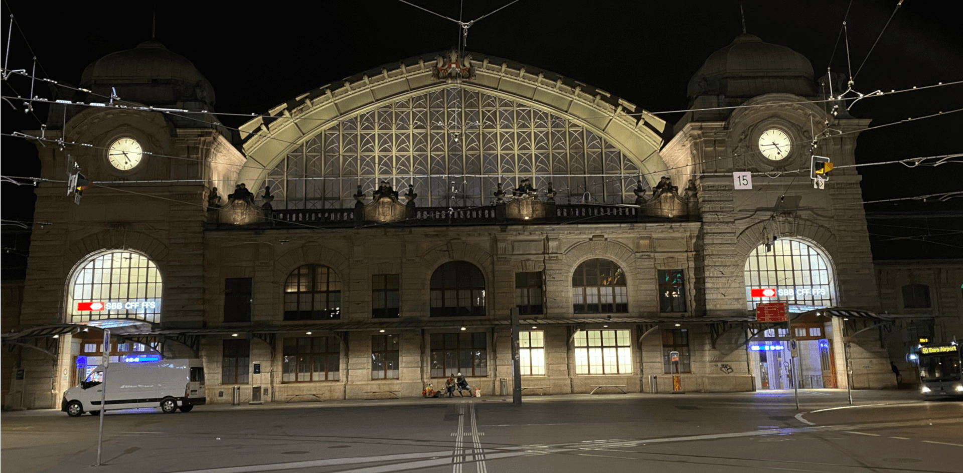 Basel central train station at 4:45 a.m.