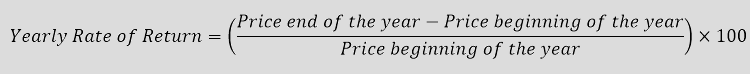 Image of the formula of the Yearly Rate of Return