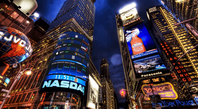  Image of the Nasdaq MarketSite at Times Square.